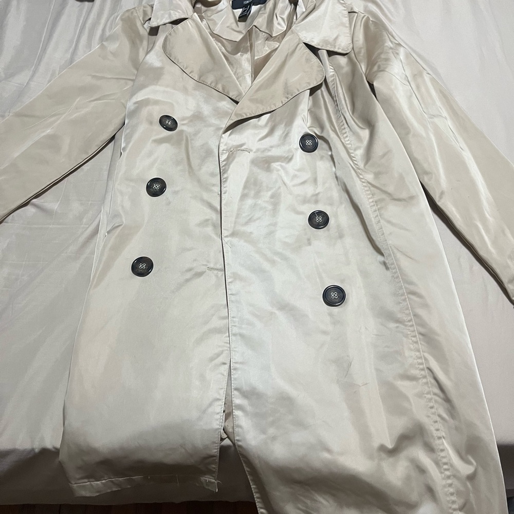 Forever 21 Beige Satin Trench Coat